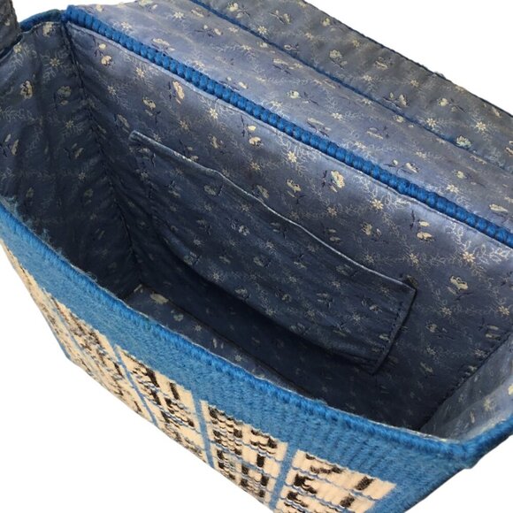 Vintage Needlepoint Bingo Game Bag Purse Tote Grannycore Double Side Grandma - Picture 14 of 14